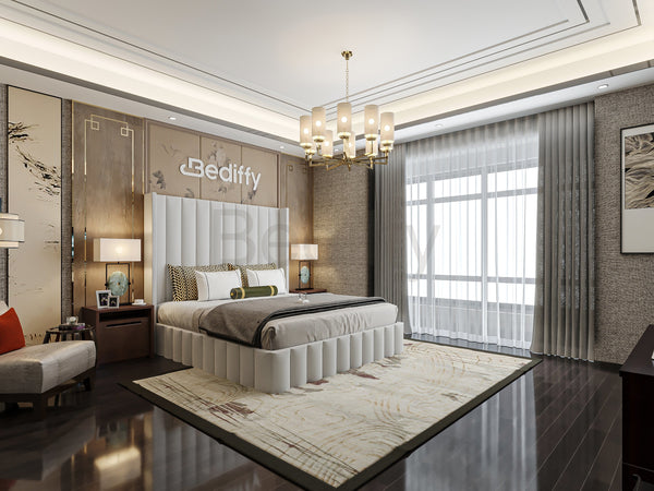 Bediffy™ Midnight Luxe Platform Ottoman Bed Frame: Sophisticated Style with Spacious Storage